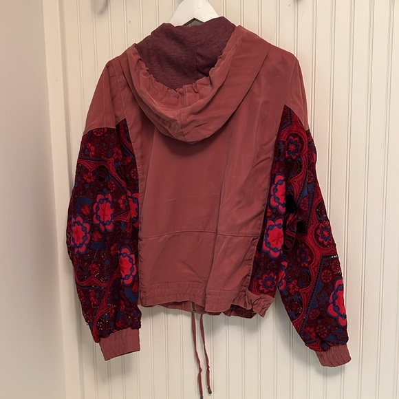 Free People Embroidered Crochet Lace Magpie Oversize Lacey Rose Pink Jacket - Picture 6 of 6